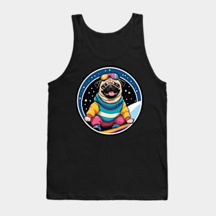 Snowboarding Pug Dog Tank Top